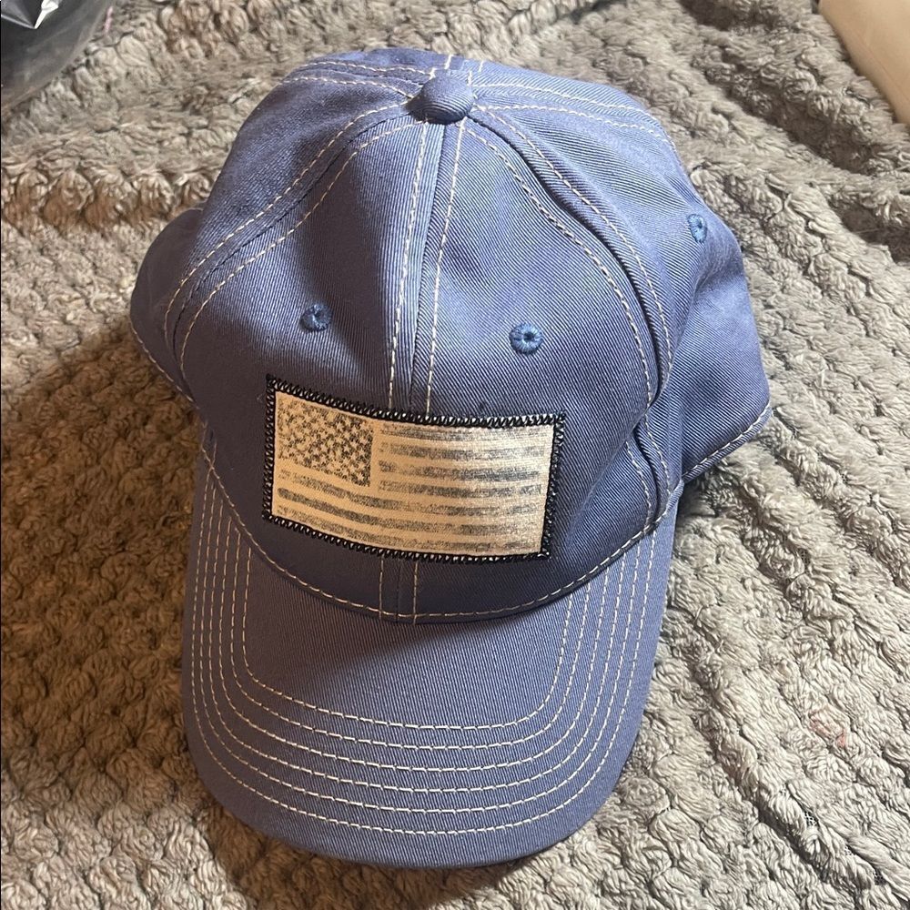 Busch Gardens Blue Baseball Cap with Flag Patch